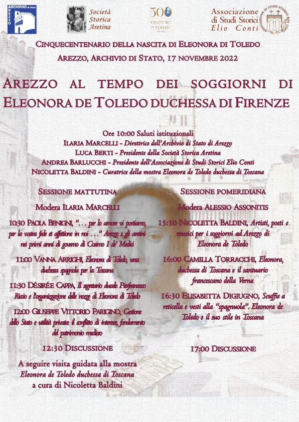 Arezzo al tempo dei soggiorni di Eleonora de Toledo duchessa di Firenze